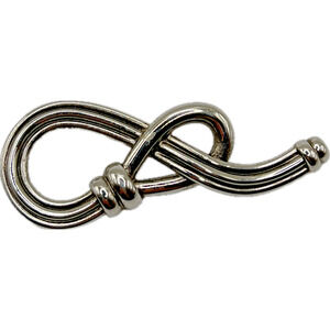 Erwin PEARL Signed Rope KNOT BROOCH Pin Mid Century Costume Jewelry